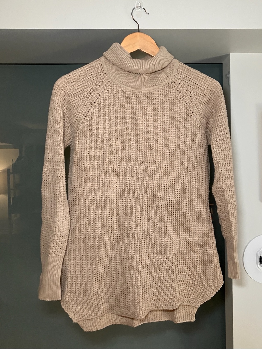 💙 5$ Add On 💙 Kismet Waffle Knit Turtleneck Sweater - Beige